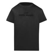 Sort Logo Print Bomuld T-Shirt