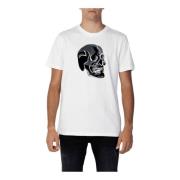 Hvid Print Herre T-Shirt