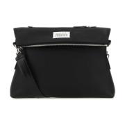 Sort læder crossbody taske