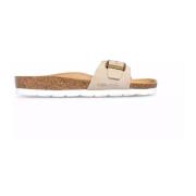 Beige Ruskindsmule Sandal