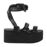 Sort Ribbon Plateau Sandal