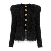 Sort Viskose Blandings Cardigan