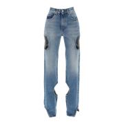 Meteor Cut Out Straight Jeans