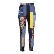 Multifarvet Patchwork Skinny Bukser