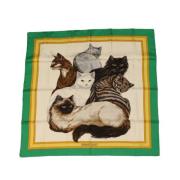 Pre-owned Carre 90 Les Chats Scarf