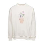 Hvid Penselstrøg Sweatshirt