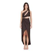 Brun Chokolade Cut Out Maxi Kjole