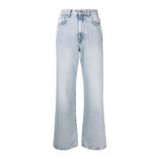 Stretch Denim Straight Leg Jeans