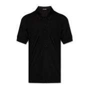 Ribstrikket polo shirt