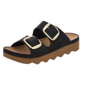 Sort Nubuck Læder Kvinders Sandal