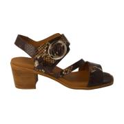 Brun læder skala print sandal