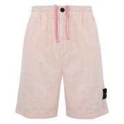 Lyserød Linned Bermuda Shorts