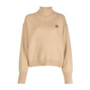 Beige Boke Flower Sweater