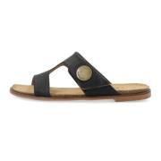 MARIA Slide Læder Sandal - Sort