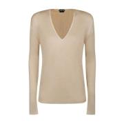 Lys Beige V-hals Sweater