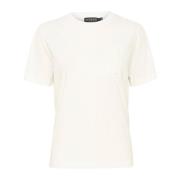 Hvid Broderet Tee Top