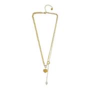 Love Waterproof Clear CZ Multi Chain Necklace 18K Gold Plating