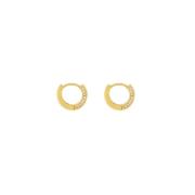 Joy Waterproof Clear CZ 3 Sides Hoop Earring 18K Gold Plating