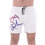 Hvide Logo Print Badeshorts