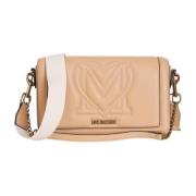 Beige Dame Skuldertaske med Logo