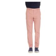 Pink Twill Stretch Slim Fit Bukser