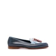 Blå Flettede Tassel Loafers