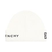 Logo Beanie Hat Ivory Black