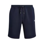 Marineblå Polo Shorts med Broderet Logo