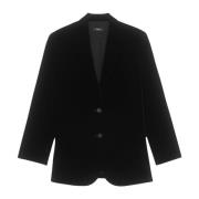 Tailored Slim Blazer in Stretch Velvet