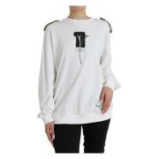 Luksus Sort Hvid Crew Neck Sweater