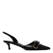 Sorte Slingback Pumps med Metalspænde