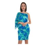 Fantasi Blomstret One-Shoulder Kjole