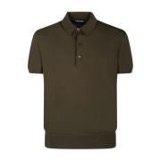 Mørk oliven poloshirt med klassisk stil