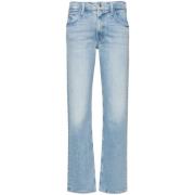 Klar Blå Distressed Slim Fit Jeans