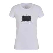 Glitter Logo Tee Casual White Shirt