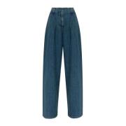 Denim Wide Leg Jeans med Gyldne Stjerner