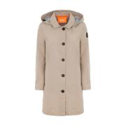 Beige Trench Coat med Aftagelig Hætte