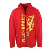 Herre Zip Hoodie Bomuld Polyester Monokrom