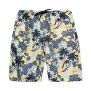 Grafisk Print Hvide Shorts