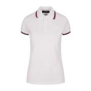 Hvid Polo Shirt med Logo Broderi