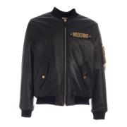 Sort Metal Logo Bomber Jakke