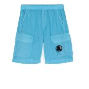 Blå Nylon Regular Fit Shorts