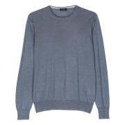 Luksus Uld Silke Crew-Neck Strik