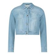 Langærmet Denim Jakke Casual Stil