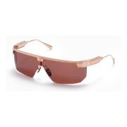 Rose Gold Semi-Rimless Mask Solbriller