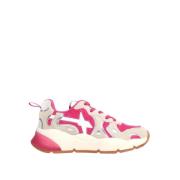 Beige-Fuchsia Sneakers i Ruskind