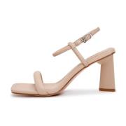 Elegant High Heeled Sandals - Beige