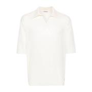 Hvid Mélange Polo Krave T-shirt