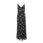 Rose Print Maxi Kjole MultiColor