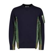 To-farvet Rund Hals Sweater